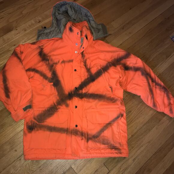 Guide LINE Blaze Orange Deer Buck Gun Hunting Jacket Coat Mens MEDIUM HOODED - Picture 1 of 16